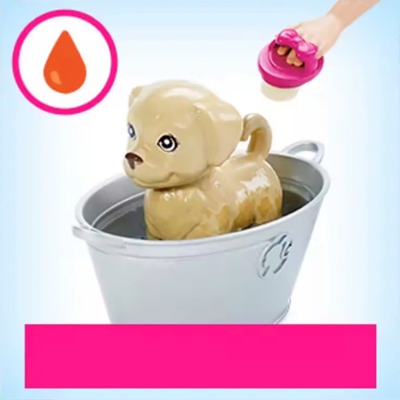 Barbie | Play 'N Wash Pets | Doll & Playset w/ 3 Color-Change Animals & 10 Accs - Picture 2 of 6